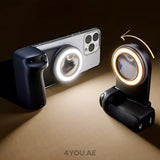 A portable Bluetooth shooting assistant with magnetic snap and built-in fill light—made for perfect selfies, videos, and live streaming