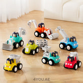 Mini Construction & Farm Truck Set β 6 Inertial Vehicles with Moving Parts, Educational Toy for Kids 2+