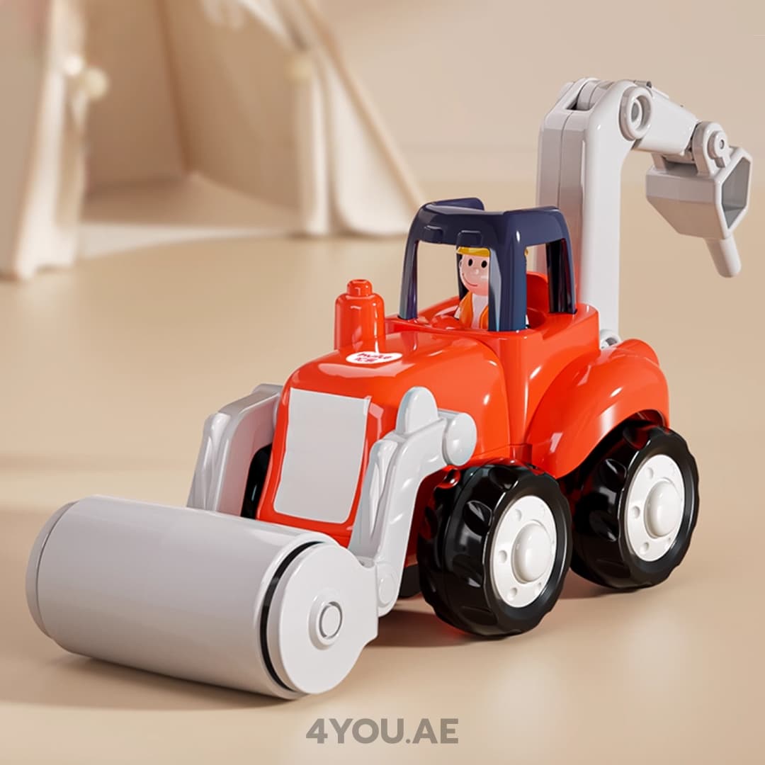 Mini Construction & Farm Truck Set – 6 Inertial Vehicles with Moving Parts, Educational Toy for Kids 2+