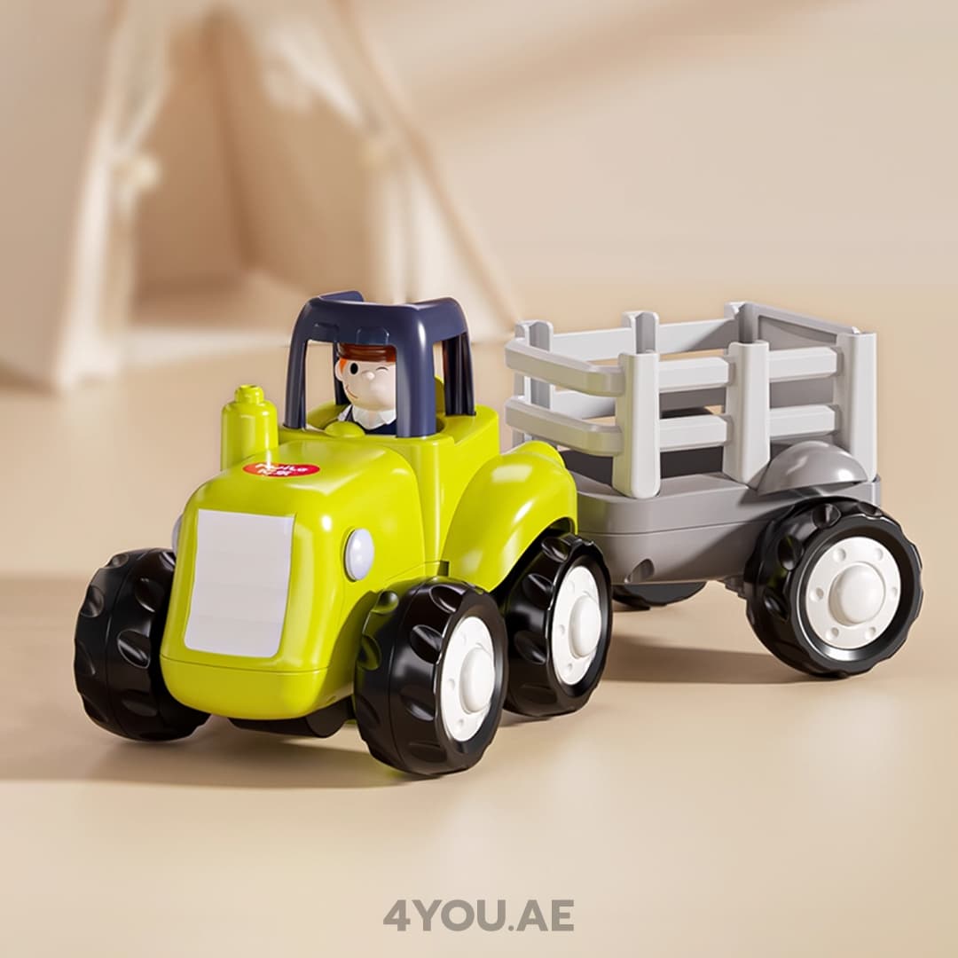 Mini Construction & Farm Truck Set – 6 Inertial Vehicles with Moving Parts, Educational Toy for Kids 2+