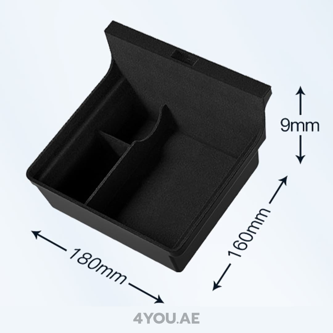 [NEXORA] Double-Layer Front Console Storage Box for 2025 Tesla Model Y – Car Organizer Tray