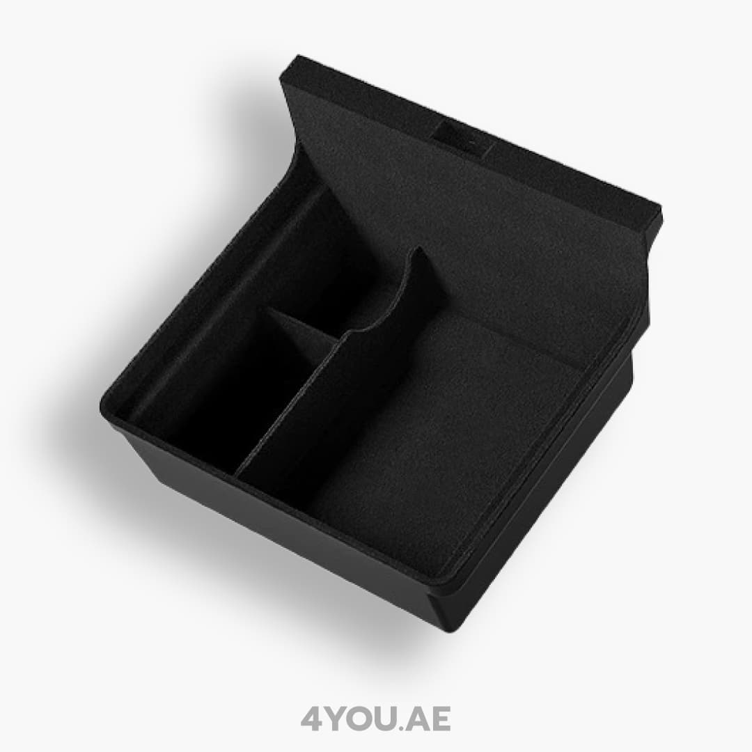[NEXORA] Double-Layer Front Console Storage Box for 2025 Tesla Model Y – Car Organizer Tray