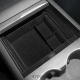 [NEXORA] Double-Layer Front Console Storage Box for 2025 Tesla Model Y – Car Organizer Tray
