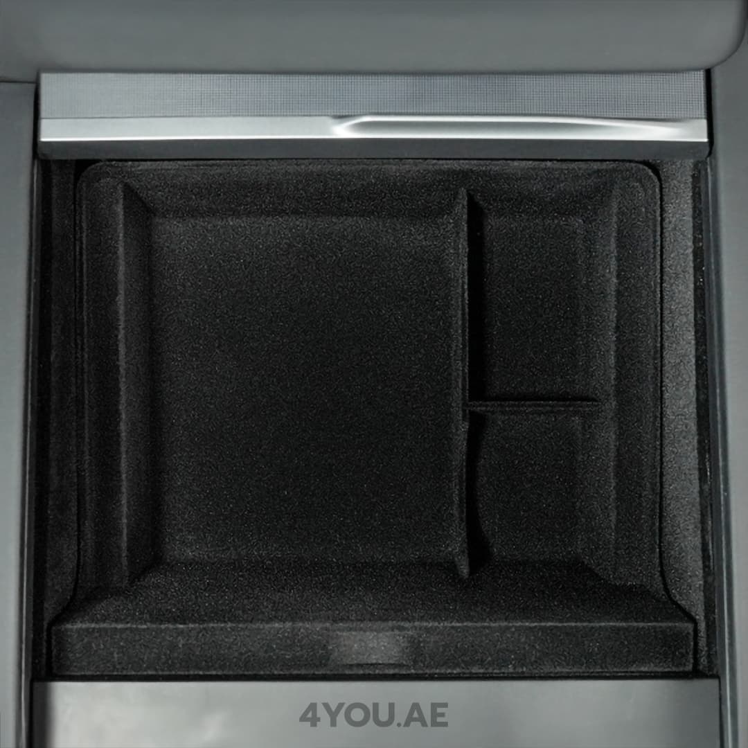 [NEXORA] Double-Layer Front Console Storage Box for 2025 Tesla Model Y – Car Organizer Tray