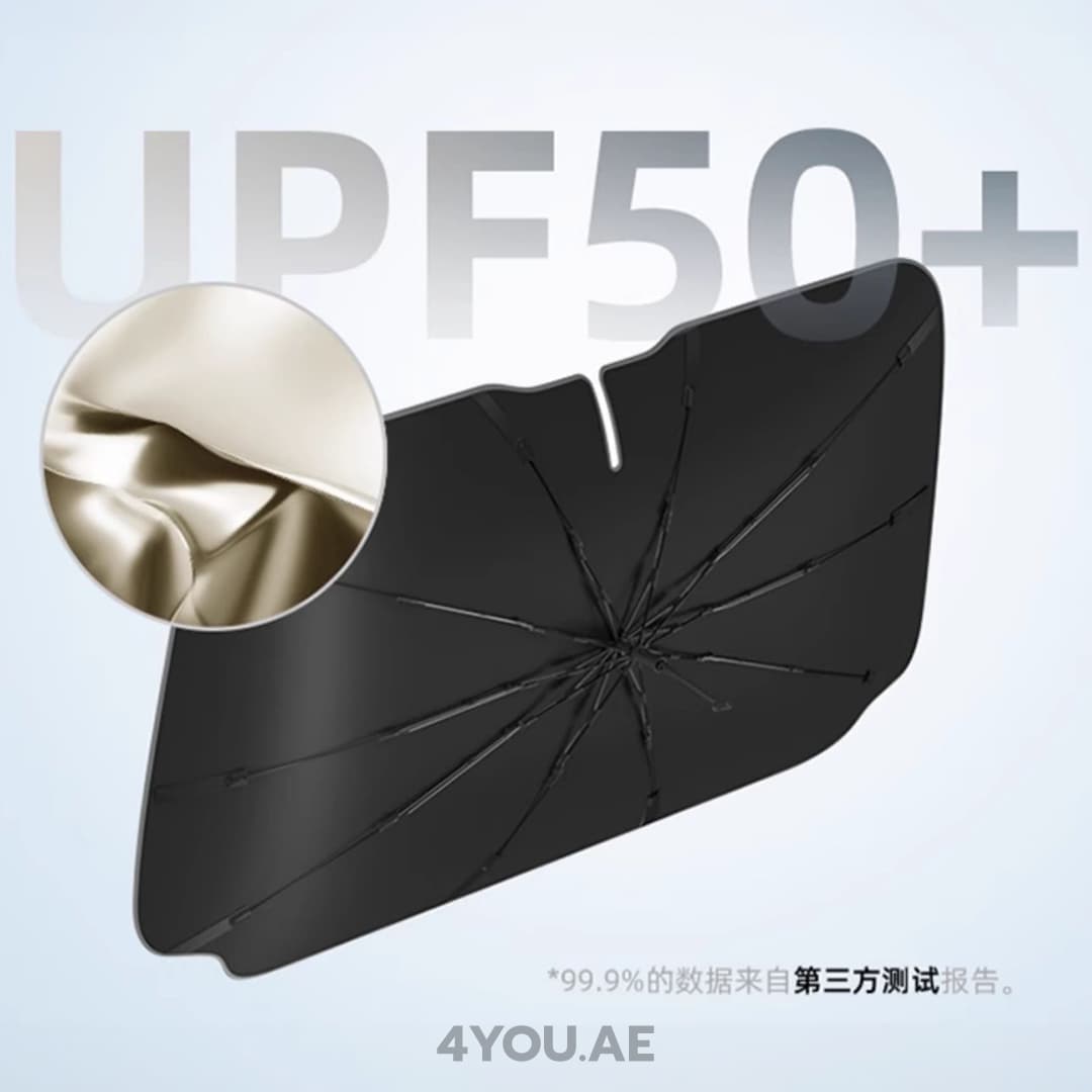 Front Sunshade for Tesla Model Y 2025 – Double-Layer UPF2000+ with Space Cooling Technology, Premium Interior Protection