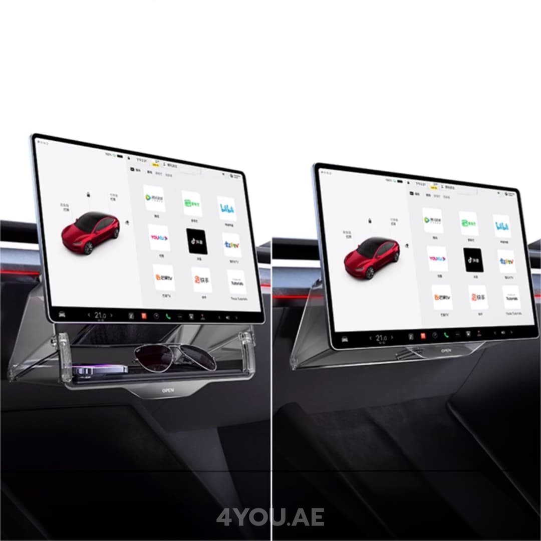 Under-Screen Storage Box for Tesla Model Y 2025 – Custom Design, Secure Fit, Extra Practical Space