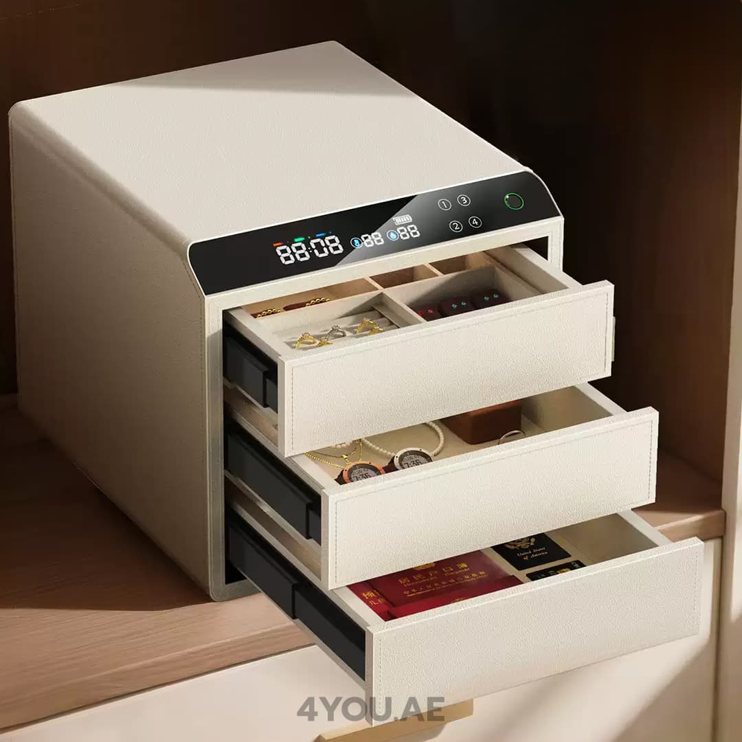 Smart Jewelry Safe Box with Fingerprint Lock & Multi-Function Digital Display