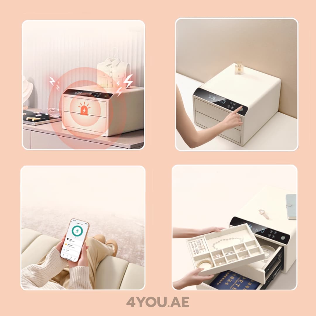 Smart Jewelry Safe Box with Fingerprint Lock & Multi-Function Digital Display