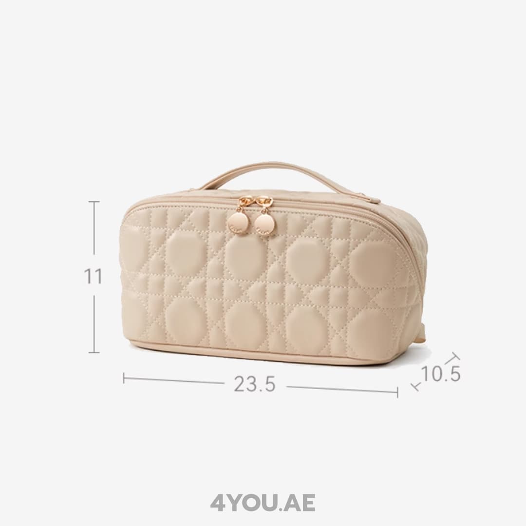 Luxury Padded Makeup Bag – Large Capacity, Smart Compartments, Waterproof & Easy to Clean