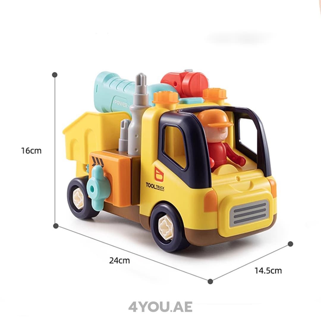 Kids Educational Tool Truck – Build & Disassemble Toy with Engineering Tools, Lights & Sounds