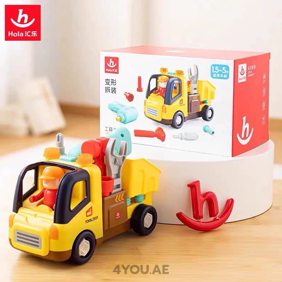 Kids Educational Tool Truck – Build & Disassemble Toy with Engineering Tools, Lights & Sounds