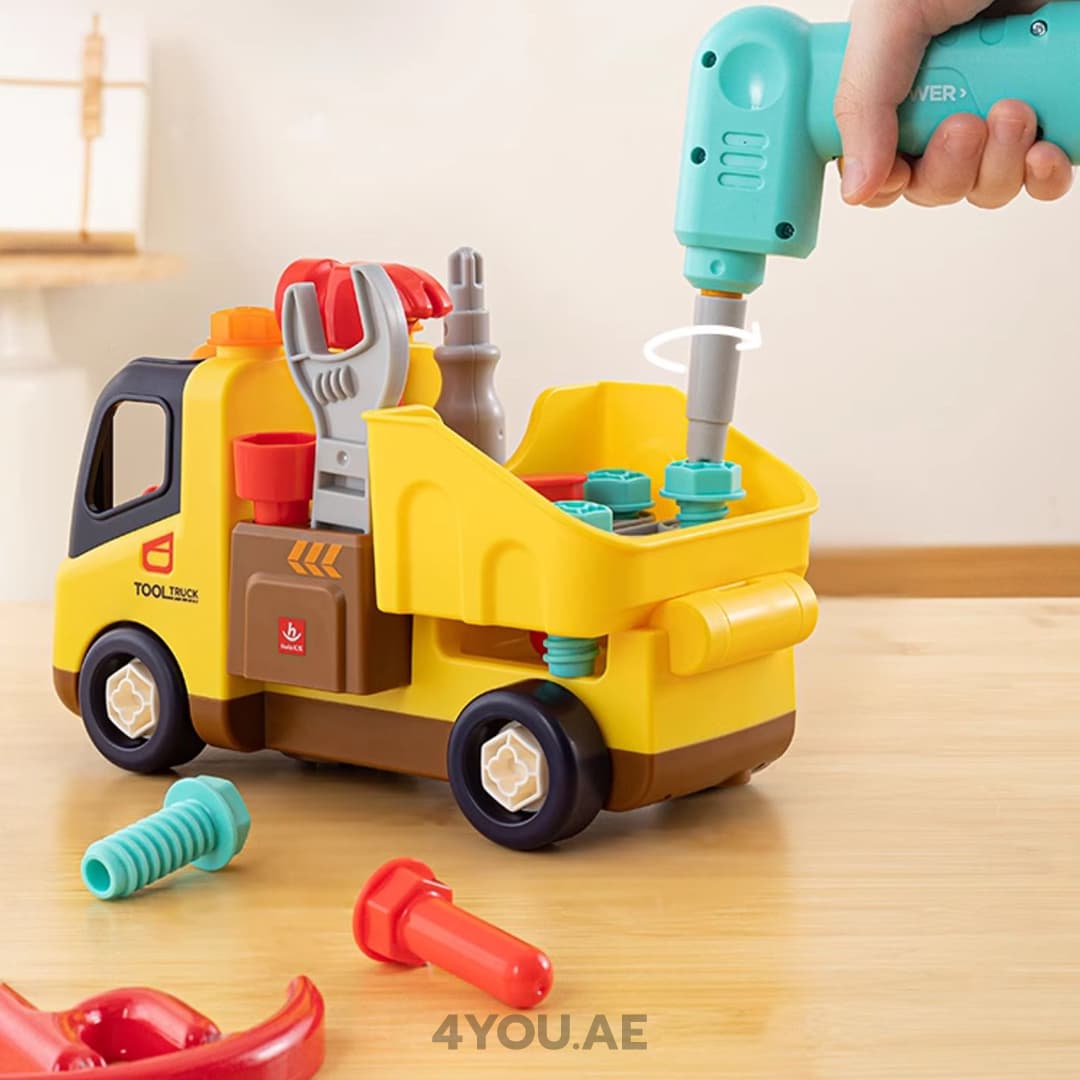 Kids Educational Tool Truck – Build & Disassemble Toy with Engineering Tools, Lights & Sounds