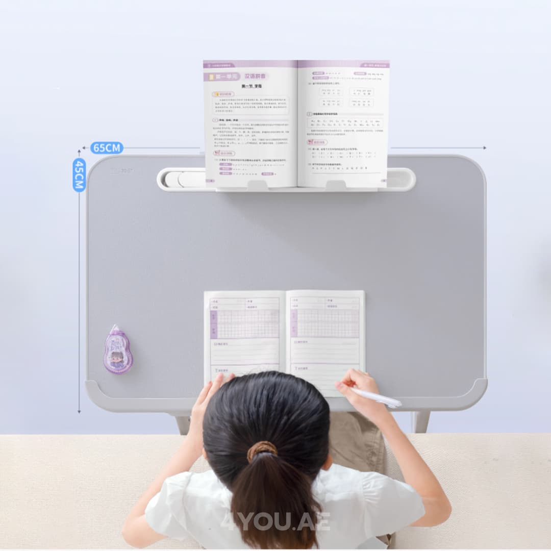 Mobile Study & Work Desk – Adjustable Height, Large 65cm Surface, Multi-Function Design with LED Light & Book Holder