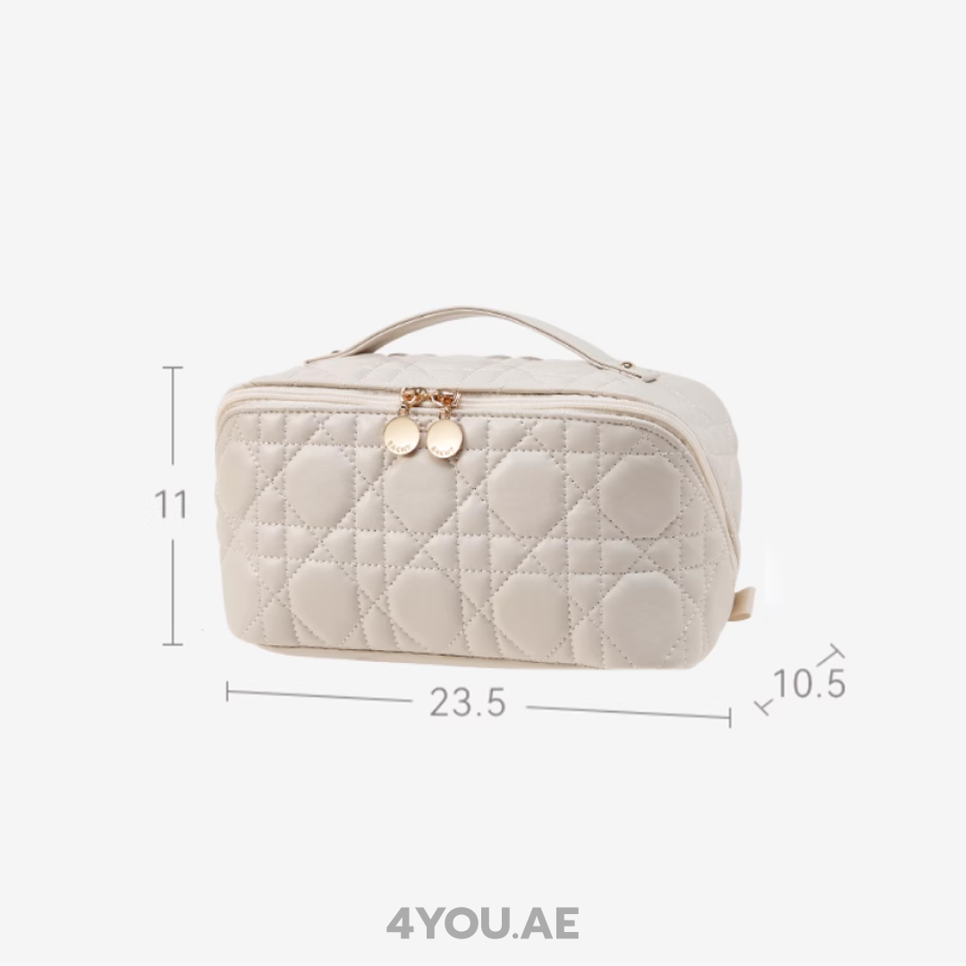 Luxury Padded Makeup Bag – Large Capacity, Smart Compartments, Waterproof & Easy to Clean